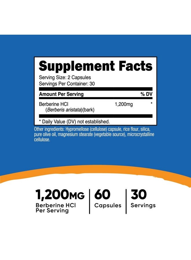 Nutricost نوتريكوست بيربرين HCl 1200 ملغ ، 60 كبسولة نباتية - خالية من الغلوتين وغير معدلة وراثيًا - Image 2