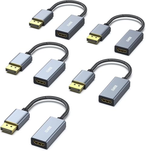 BENFEI 5 Pack 4K DisplayPort to HDMI Adapter Cable 2K 60Hz 1080p 120Hz UniDirectional Display Port to HDMI Monitor Converter Compatible for HP Dell GPU AMD NVIDIA More Male to Female - Image 1