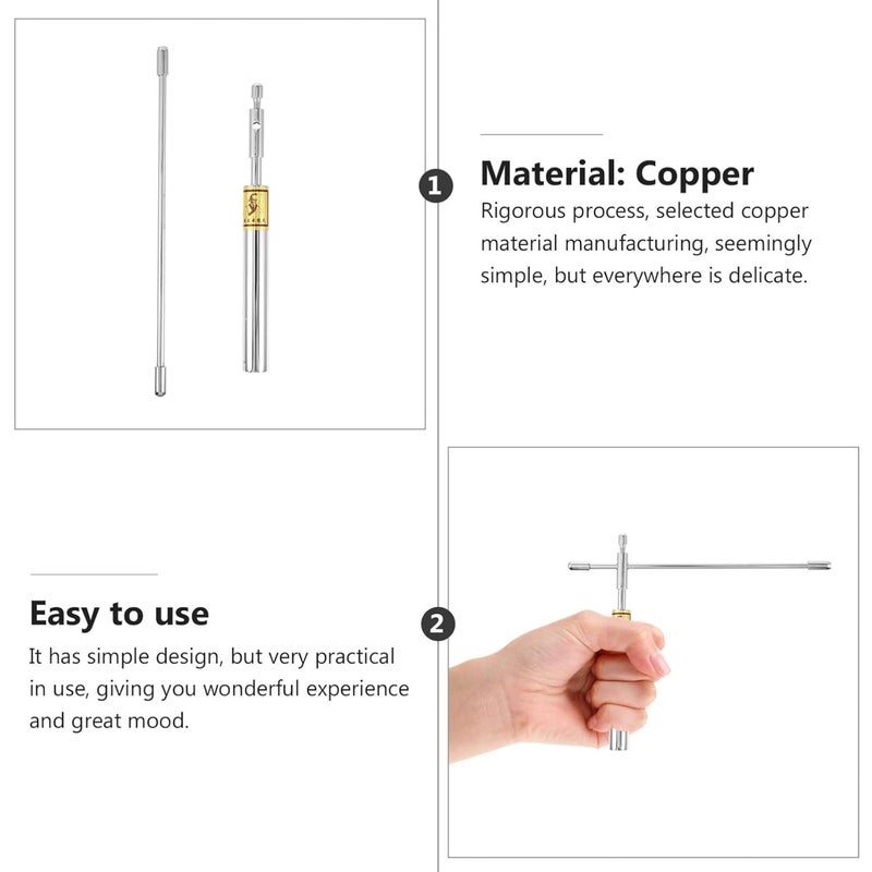 comfrt 1 Set Copper Dowsing Rods with Storage Box and Instruction Water Divining Rod Portable Feng Shui Probe for Tools Treasure Buried Items - Image 3