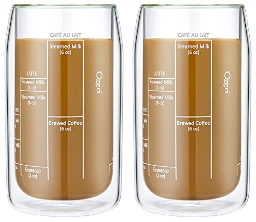 Ozeri Moderna Artisan Series Double Wall Barista Coffee Glass, 15 oz, Clear - Image 2