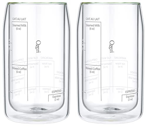 Ozeri Moderna Artisan Series Double Wall Barista Coffee Glass, 15 oz, Clear - Image 1