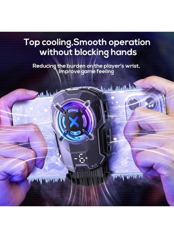 Memo Fast Cooling Mobile Phone Cooler DL16 27W, Phone Cooler for Gaming With Cable Type-C, 2 Speed Gears , Magnetic and Clip Semiconductor Ice Affect Refrigerator Radiator, RGB Light, Ultra Quiet , Compatible with iPhone & Android Gaming Phones - Image 3