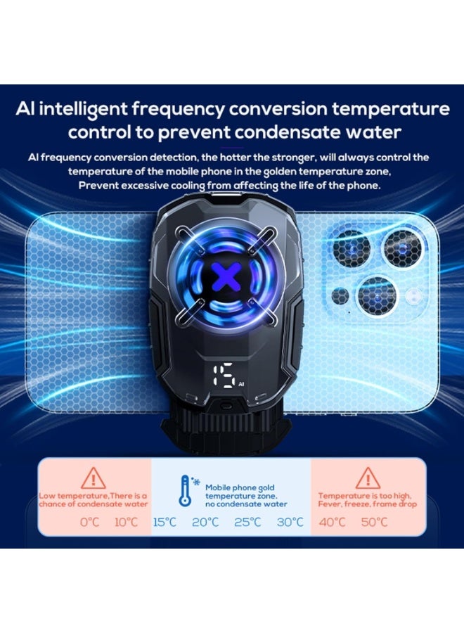 Memo Fast Cooling Mobile Phone Cooler DL16 27W, Phone Cooler for Gaming With Cable Type-C, 2 Speed Gears , Magnetic and Clip Semiconductor Ice Affect Refrigerator Radiator, RGB Light, Ultra Quiet , Compatible with iPhone & Android Gaming Phones - Image 4