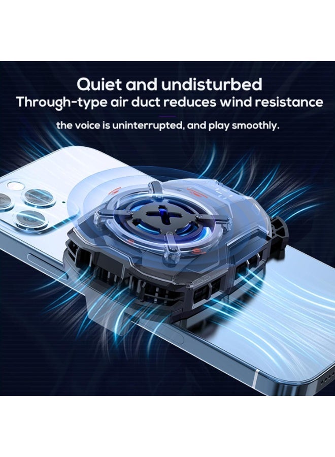 Memo Fast Cooling Mobile Phone Cooler DL16 27W, Phone Cooler for Gaming With Cable Type-C, 2 Speed Gears , Magnetic and Clip Semiconductor Ice Affect Refrigerator Radiator, RGB Light, Ultra Quiet , Compatible with iPhone & Android Gaming Phones - Image 2