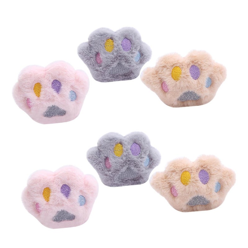 6PCS Catnip Plush Toys with Funny Cat Claw Design Stimulates Activity Natural Instincts Beige Pink Gray - Image 2