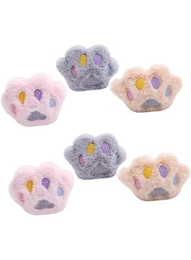 6PCS Catnip Plush Toys with Funny Cat Claw Design Stimulates Activity Natural Instincts Beige Pink Gray - Image 1