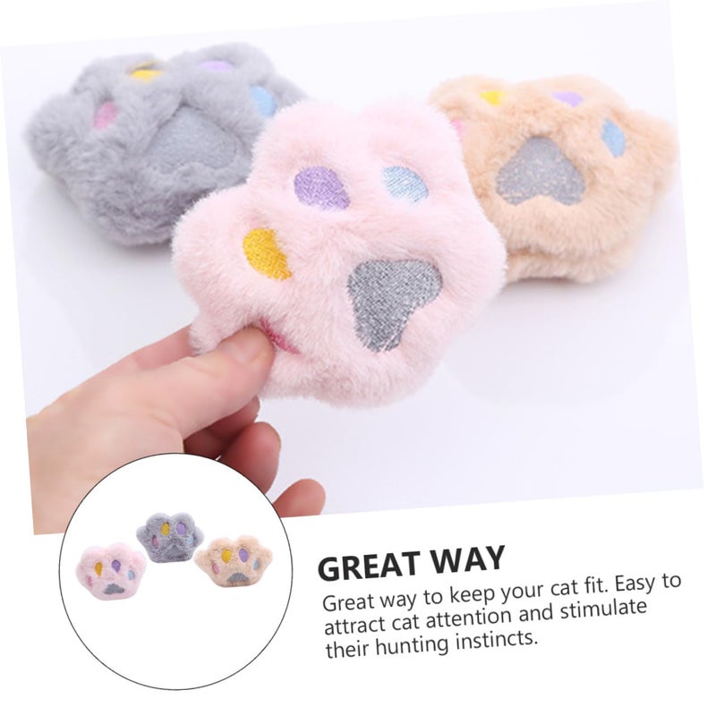 6PCS Catnip Plush Toys with Funny Cat Claw Design Stimulates Activity Natural Instincts Beige Pink Gray - Image 5