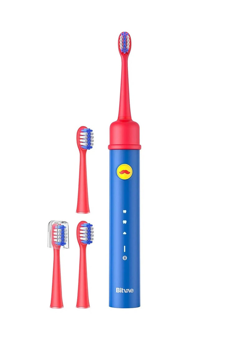 Bitvae 70S Kiddo Sonic Electric Toothbrush – Rechargeable for Kids, Bluetooth‑Enabled Pressure Sensor, 3 Modes + 2‑Min Timer – Extra‑Soft Blue Brush for Ages 4+ - Image 3