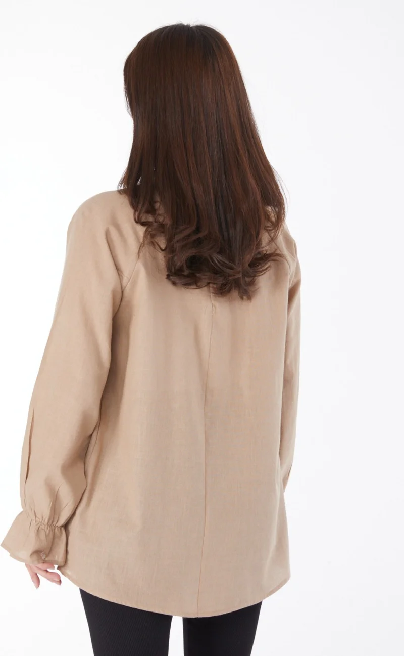 Tofisa Plain Judge Collar Women's Mink Tunic - 13146