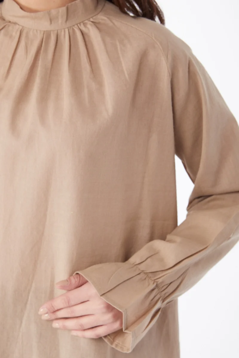 Tofisa Plain Judge Collar Women's Mink Tunic - 13146