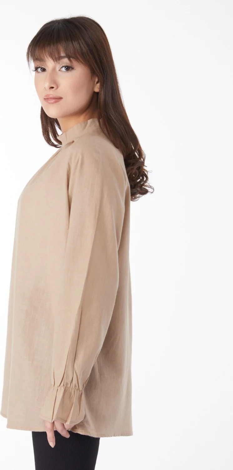 Tofisa Plain Judge Collar Women's Mink Tunic - 13146