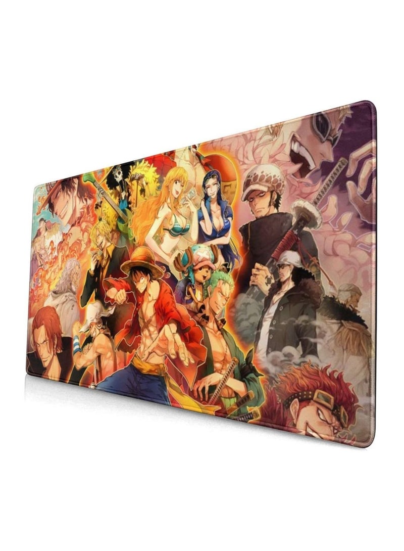 ONE PIECE Large Anime Gaming Mouse Pad with Durable Stitched Edges Rubber Base Non-slip 15.8" x 29.5" Keyboard Desk for Cover,Computer Keyboard,PC,Laptop - Image 1