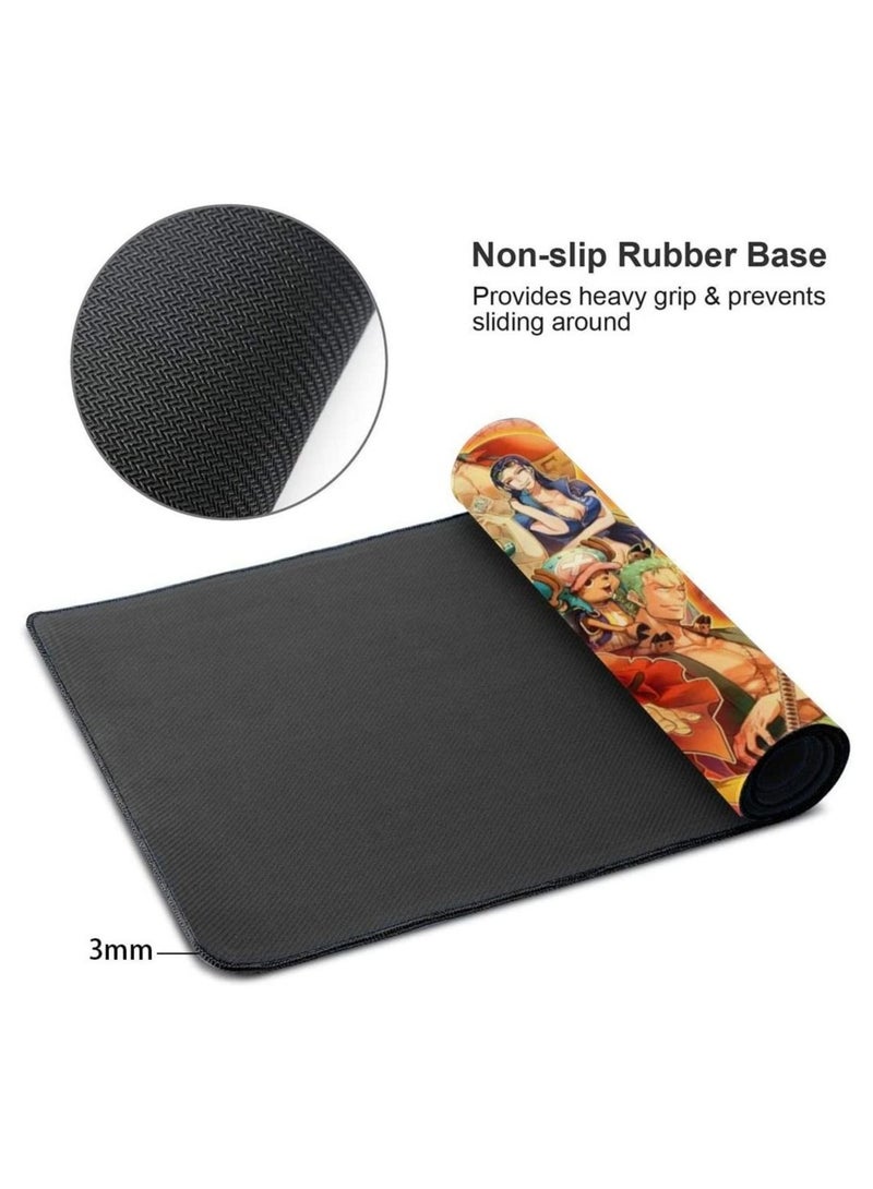 ONE PIECE Large Anime Gaming Mouse Pad with Durable Stitched Edges Rubber Base Non-slip 15.8" x 29.5" Keyboard Desk for Cover,Computer Keyboard,PC,Laptop - Image 3