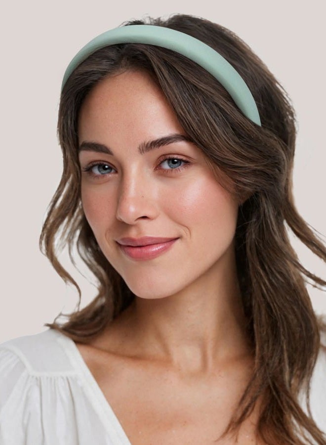 Sunolga 7 Pack Green Headbands for Women Girls Non Slip Floral Padded Hairbands Cute Pearl Head bands Wide Headbands Trendy Hair Accessories - Image 4