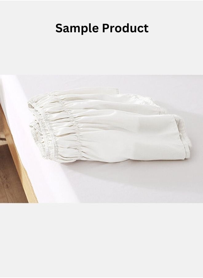 LUNA Home - 1 PC. white elastic bed skirt. - Image 1