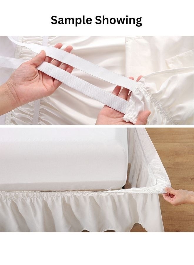 LUNA Home - 1 PC. white elastic bed skirt. - Image 1