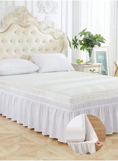 1 PC. white elastic bed skirt.
