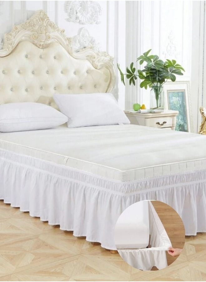 LUNA Home - 1 PC. white elastic bed skirt. - Image 1