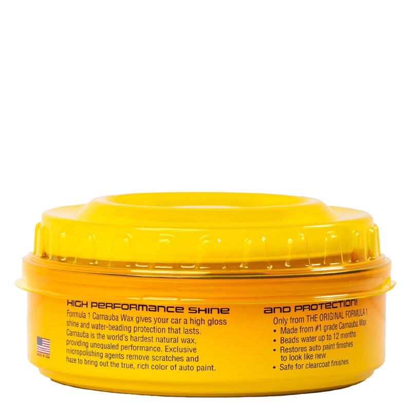 Formula 1 شمع كارناوبا لسيارات الفورمولا 1 - لمعان عالي - ملمع لتفاصيل السيارات لللمعان والحماية - إزالة الضباب والتجاعيد من الطلاء مع عوامل الميكروبوليشينغ - مستلزمات تنظيف السيارات (8 أونص)  - Image 2