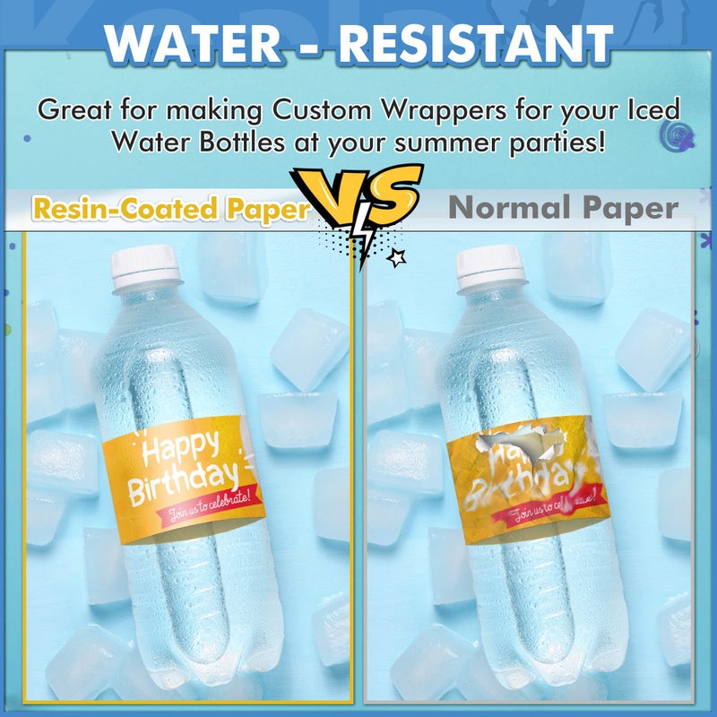 KOALA PAPER ورق صور كوالا 8.5 × 11 بوصة ورق طباعة صور لامع لطابعات الحبر النفاث مقاوم للماء 100 ورقة 200 جرام للاستخدام اليومي - Image 4