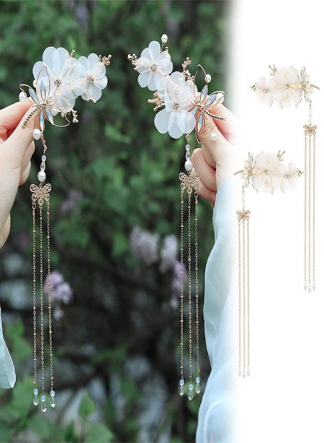 FERCAISH New Dragonfly Tassel Hair Clip, Classic Style Pearl Hair Clip Hair Accessories for Traditional Clothes Festive Wedding Cosplay - Image 5