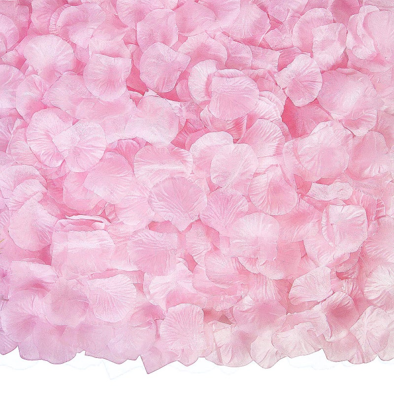 Attmu 3200 Pcs Artificial Rose Petals for Romantic Night Fake Rose Flower Petals for Wedding Party Valentines Day Decorations for The Home Pink