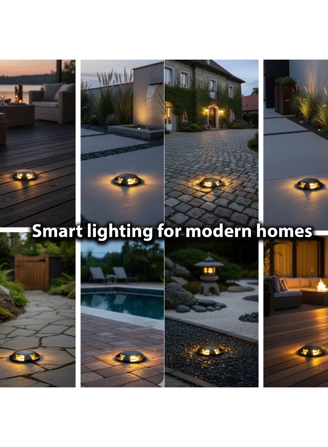 ALFRIDAY Garden In-Ground Uplight — 5W LED, IP65 Waterproof, Warm 3000K, Durable Metal Housing, Clear Glass Lens (4 Way) - Image 3