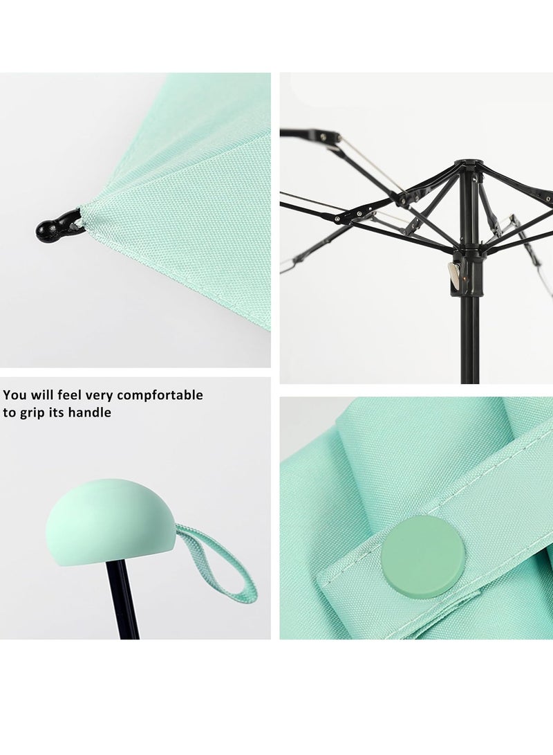 Meetion مظلة سفر صغيرة للحقيبة مع غلاف - مظلة صغيرة مدمجة للحماية من أشعة الشمس خفيفة الوزن ومظلة جيب صغيرة مع غلاف للنساء والرجال (1 قطعة، أخضر) - Image 5