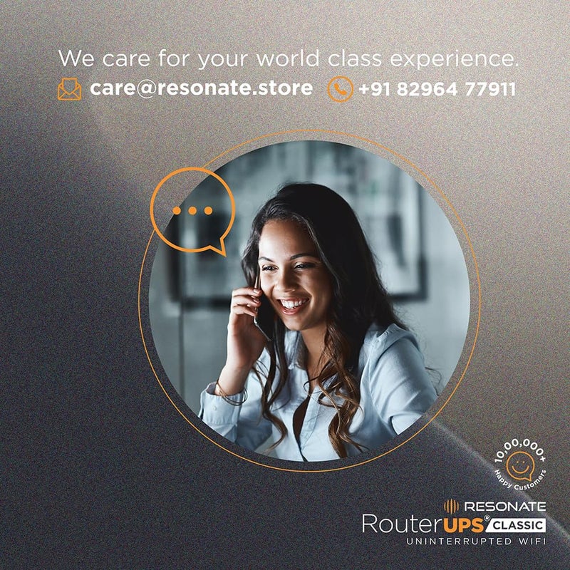 RESONATE RouterUPS® | UPS مصغر أصلي لأجهزة التوجيه وأجهزة WiFi 9V (حتى 1A) | دعم مستمر يصل إلى 6 ساعات | بطارية 2x2000mAh، معتمدة من BIS | متوافقة مع أجهزة المودم، CCTV، IoT وأجهزة FTTH - Image 5