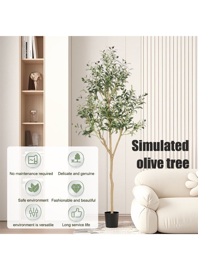150cm Realistic Artificial Olive Tree with Branches Fruits for Indoor Home Office Living Room Floor Decor - Image 4