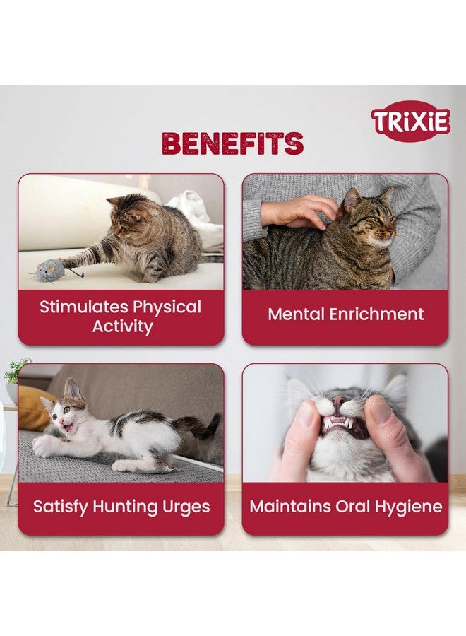 تريكسي: - لعبة قطط محشوة على شكل فأر متعرج | لعبة قطط تفاعلية، مصنوعة من بوليستر غير سام | لعبة كلاسيكية على شكل فأر، تحفز غرائز الصيد الطبيعية لقطتك - 8 سم - Image 3