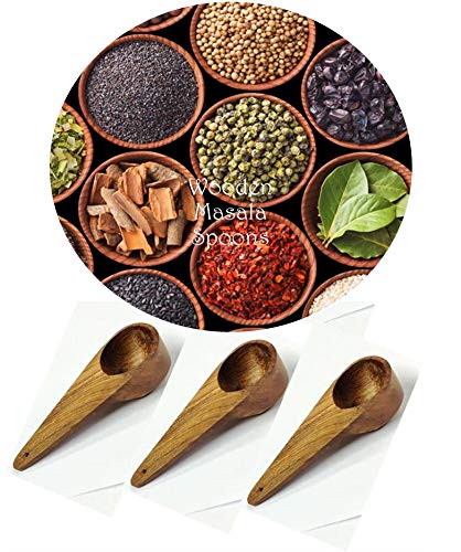 ARMAN SPOONS Masala Spoon Set of 18 for Small Containers Table Spoon Size 85 cm Long Teak Wood Handmade Wooden Spoon for Tea Coffee Sugar Condiments Spices 18 - Image 4