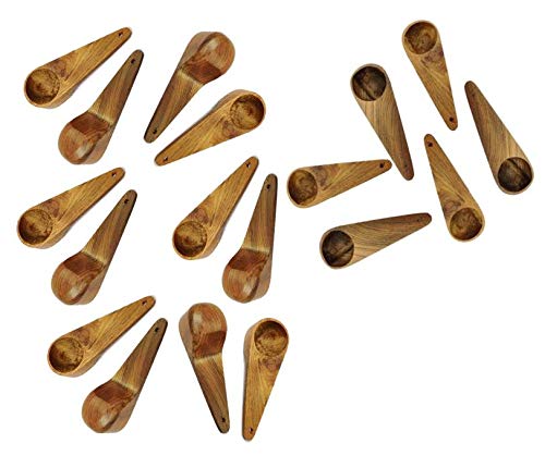 ARMAN SPOONS Masala Spoon Set of 18 for Small Containers Table Spoon Size 85 cm Long Teak Wood Handmade Wooden Spoon for Tea Coffee Sugar Condiments Spices 18 - Image 1