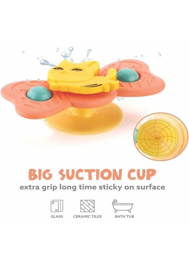 Niku Bath Toys Suction Cup Spinner Toy for Baby Boys Girls | Set of 3 | Waterproof Suction Cup Spinning Top | ABS Plastic | Non Toxic BPA Free | Rotating Learning Toy - Image 4