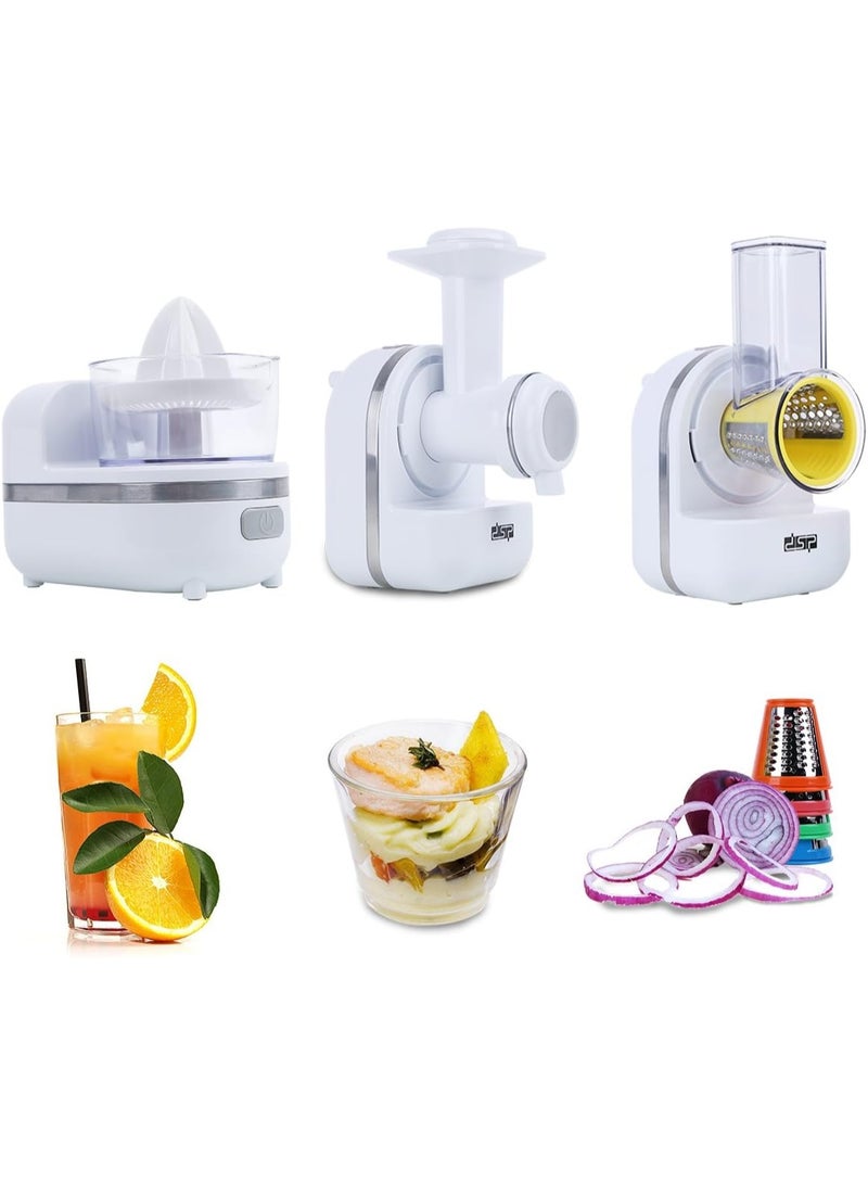 دي اس بي جهاز تقطيع وبشر الخضروات الكهربائي 3×1 مع عصارة فواكه من DSP – متعدد الاستخدامات للمطبخ KJ3001 - Image 4