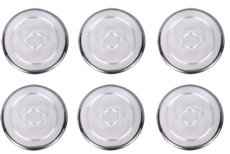 neelam Stainless Steel 13, 22 Gauge Diamond Bangdi Design Guj. Sada Thali, Perfect for Daily Use, Special Occasions, Durable Food Grade Material, Stylish Look, Ideal for Home, 27.5 cm, Set of 6 - Image 3