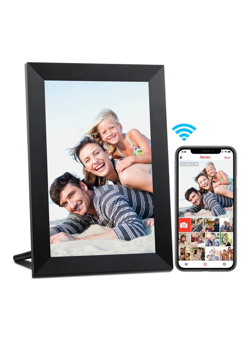 10.1 Inch WiFi Digital Picture Frame IPS Touch Screen Smart Cloud Photo Frame with 16GB Storage Easy Setup to Share Photos or Videos via Frameo APP Auto-Rotate Wall Mountable (Black)  Help me rewrite - Image 1