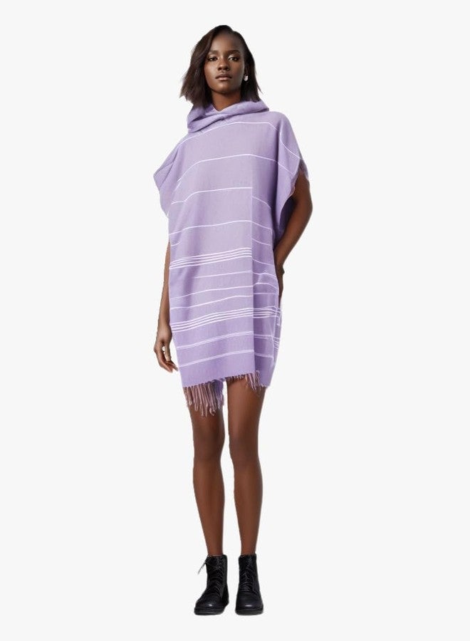 Sufeasdf 1pcs Turkish Cotton Surf Poncho Changing Towel Swim Robe with Pocket Plus Size Swim Cover Up Wearable Towel Hooded Beach Towel for Adult Man Women Beach Pool (Purple, M) - Image 3
