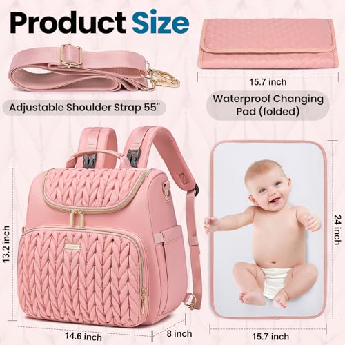 Tealari 4 in 1 Convertible Diaper Bag Backpack,Waterproof Baby Diaper Bag with Changing Pad,Converts into Baby Tote Bag,Diaper Backpack,Stroller Bag and Crossbody Diaper Bag - Image 2