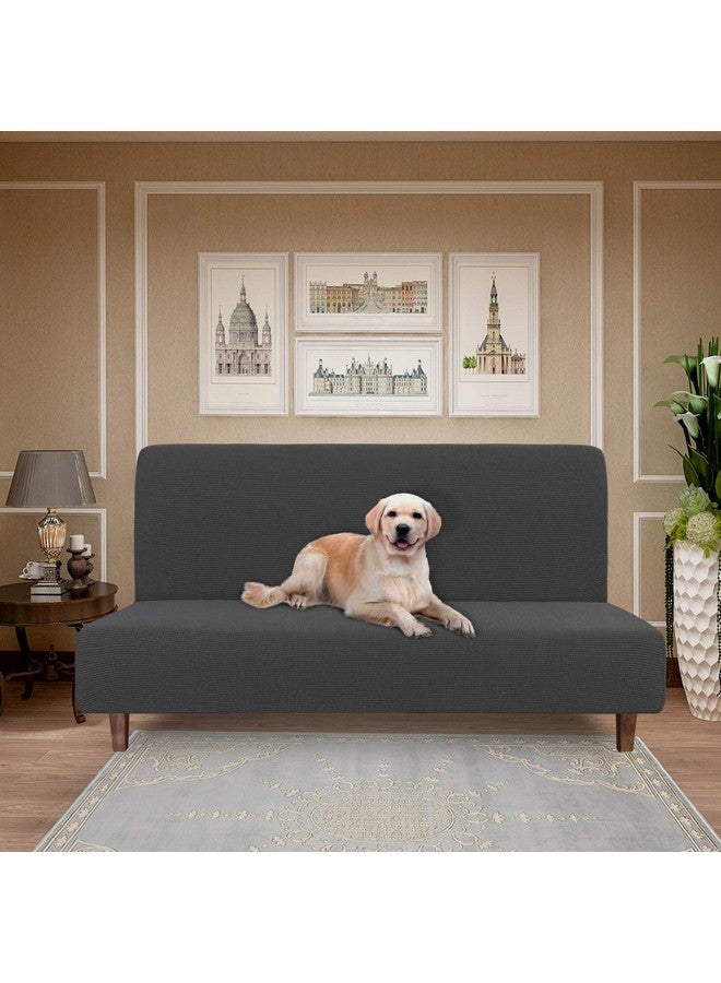 Easy-Going Easy-Going 100% Waterproof Futon Cover, Dual Waterproof Couch Cover for Futon, Stretch Jacquard Sofa Cover, Leakproof Furniture Protector for Kids, Pets, Dog and Cat (Futon, Dark Gray)  - Image 1