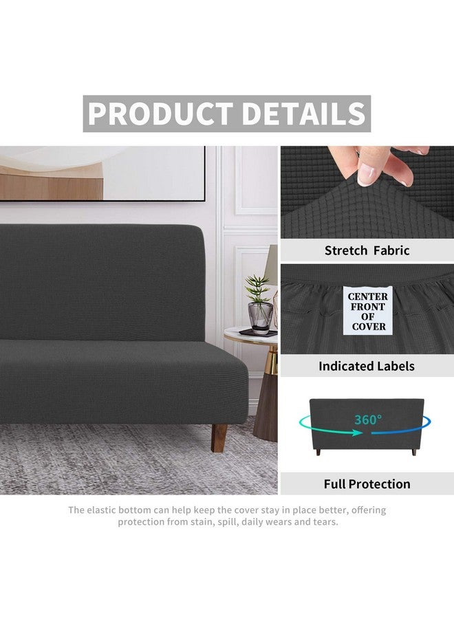 Easy-Going Easy-Going 100% Waterproof Futon Cover, Dual Waterproof Couch Cover for Futon, Stretch Jacquard Sofa Cover, Leakproof Furniture Protector for Kids, Pets, Dog and Cat (Futon, Dark Gray)  - Image 3