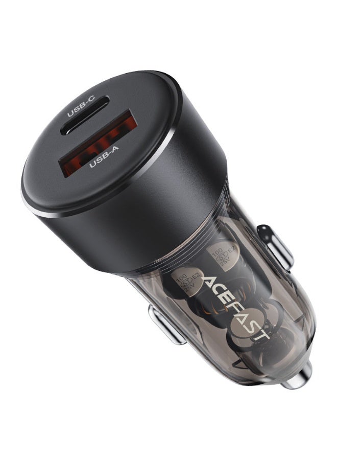 ACEFAST B12 60W 1USB A & 1USB C, Dual Ports Fast Charging Car Charger - Black, Suitable for phones / tablets / game consoles, etc. - Image 4