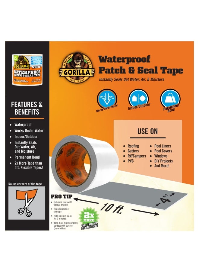 Gorilla شريط لاصق مقاوم للماء ومانع للتسرب، 4 × 10، عبوة بيضاء من قطعة واحدة - Image 3