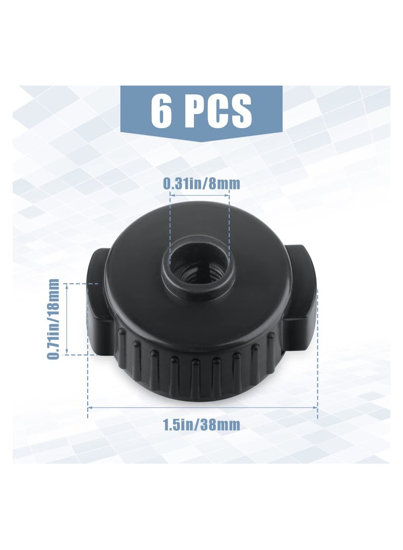 6 Pieces Black Plastic Cymbal Lock Nuts for 8mm Drums Quick Release Replacement Parts for Jazz Percussion Kits - Image 2