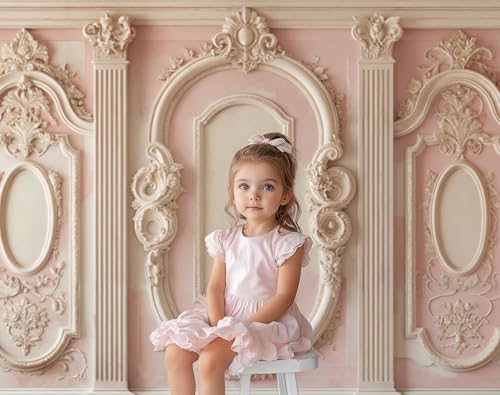 Kate 10×6.5ft Pink Carved Wall Backdrop Photography Indoor European Art Girl Birthday Maternity Backdrop Photography Portrait Studio Props Photos Videos - Image 2