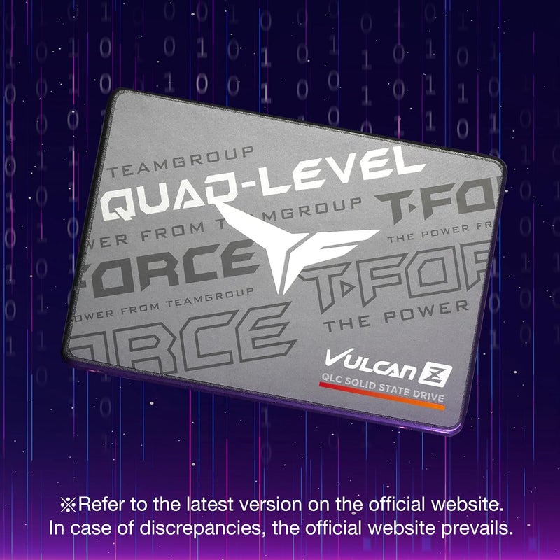 TEAMGROUP T-Force Vulcan Z 2TB مع ذاكرة تخزين مؤقت SLC و NAND ثلاثي الأبعاد QLC مقاس 2.5 بوصة واجهة SATA III محرك أقراص الحالة الصلبة الداخلي SSD (سرعة القراءة/الكتابة تصل إلى 550/500 ميجابايت/ثانية) T253TY002T0C101 - Image 4
