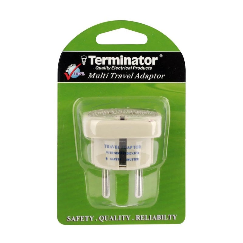 Terminator Multi Travel Adaptor Suchko To Universal Power Adapter UKUSAU to EU Converter With Shutter  Indicator TL15