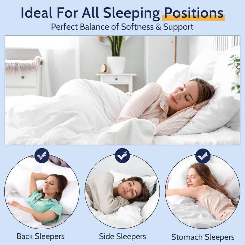 FOAM CRAFT Pillows Set of 2, King Size pillow for Sleeping, Luxury Hotel Quality, Supportive Pillow with Soft Down Alternative for Back Stomach Side Sleepers, Machine Washable (King 20"x32" in) - Image 4