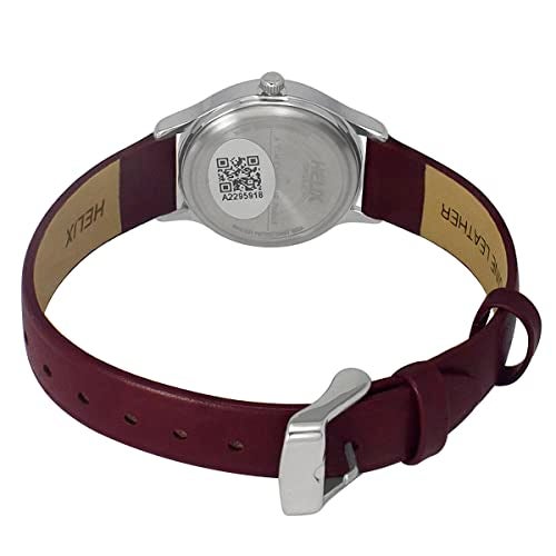 Helix by Timex Analog Watch for Women with Burgundy Round Dial & Red Leather Strap Band Water Resistant Women's Wrist Watches - TW051HL02 - Image 3