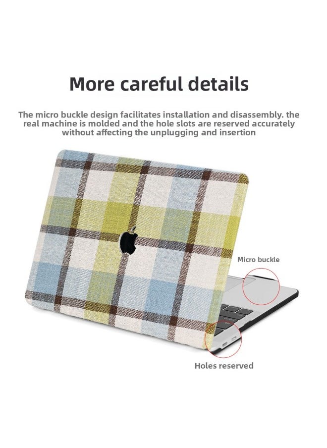 Macbook Air Protective Case Pro13 Case Apple Laptop Protective Case PU Leather Case-Color:7065-2# Green-Applicable Model:(Hollow) Pro13(A1278)